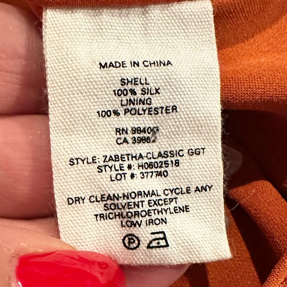 THEORY SLEEVELESS BURNT ORANGE SIENNA TANK BLOUSE TOP M